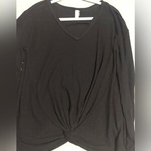 Waffle Knit V-Neck Sweater Oversized